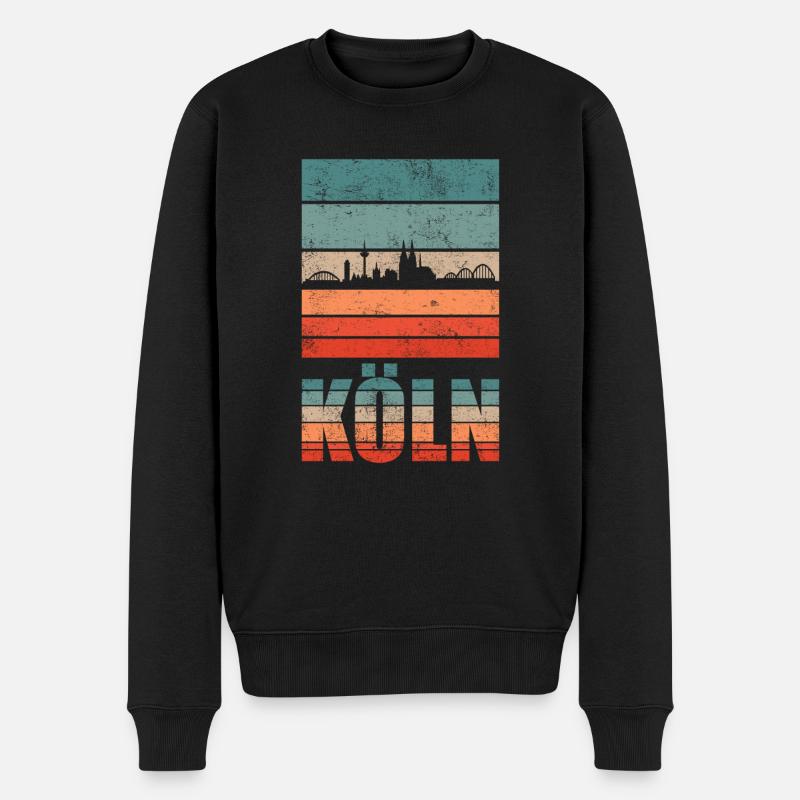 Köln Kölner Retro Vintage - Männer Premium Bio Pullover - Schwarz