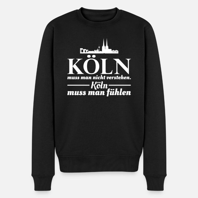 Kölner Köln Rhein Dom Stadt - Männer Premium Bio Pullover - Schwarz