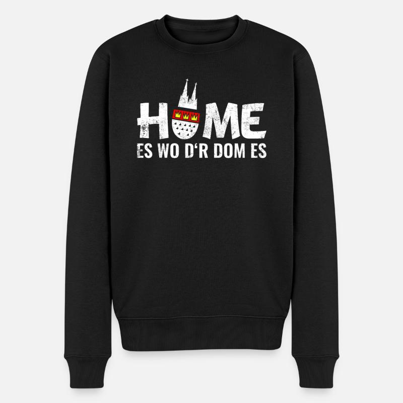 Kölner Köln Dom Rhein Stadt - Männer Premium Bio Pullover - Schwarz