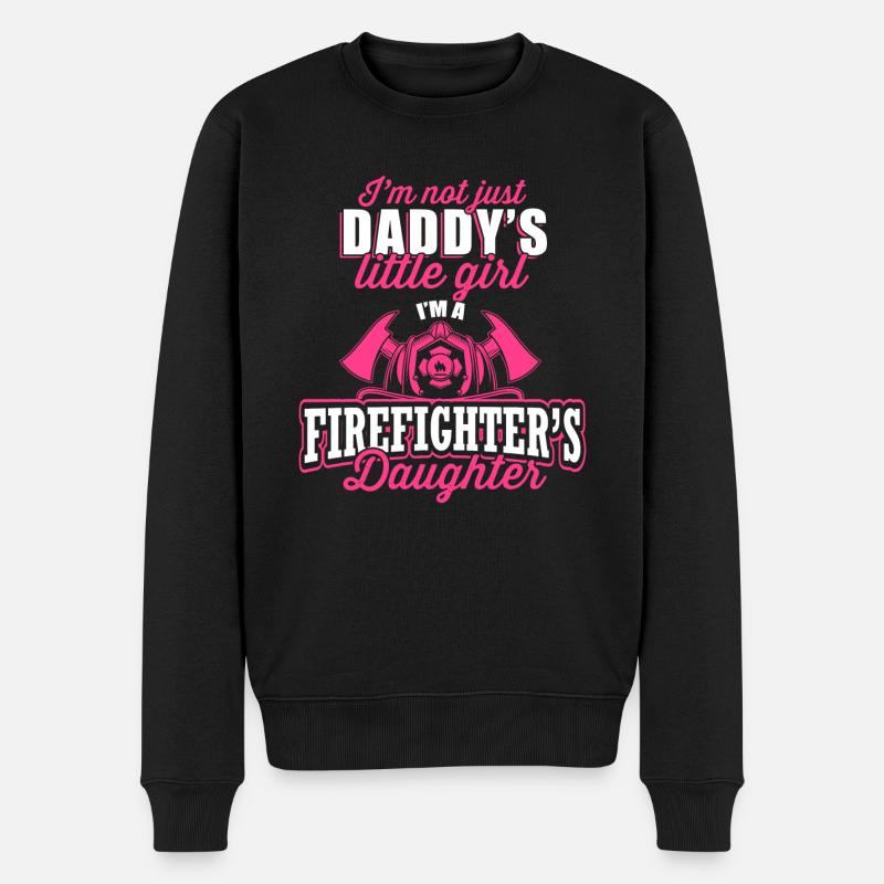 Firefighter's Daughter Firefighting Fireman Fire R - Männer Premium Bio Pullover - Schwarz