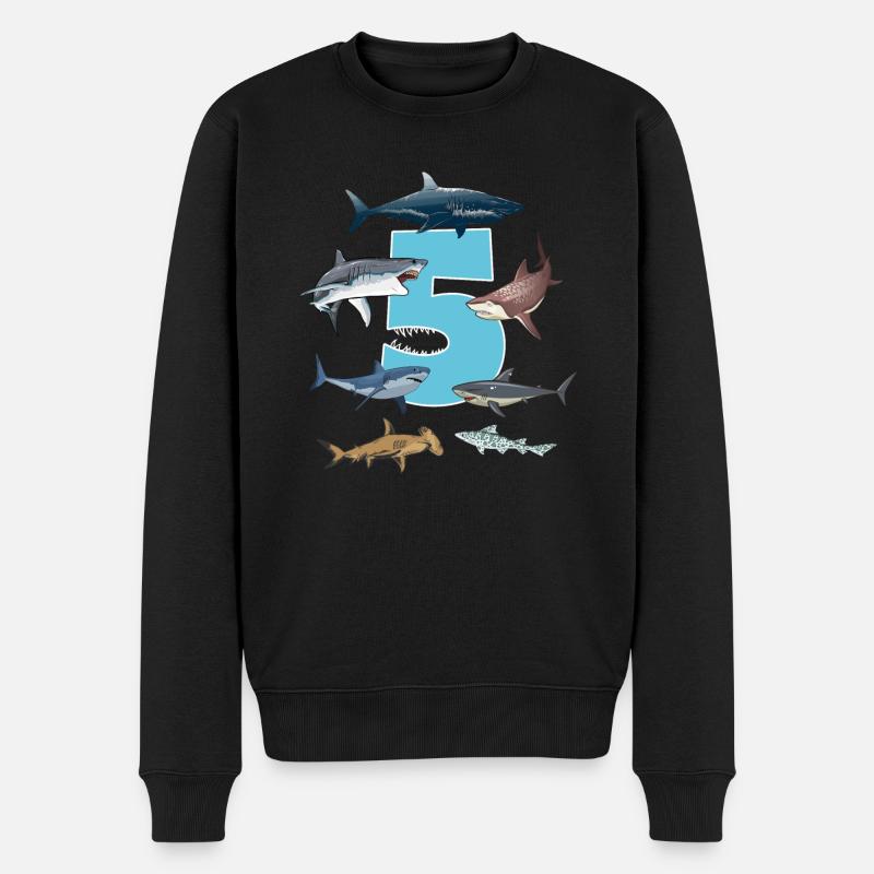 Hai 5. Geburtstags-Party Geburtstag-Junge Geschenk - Männer Premium Bio Pullover - Schwarz