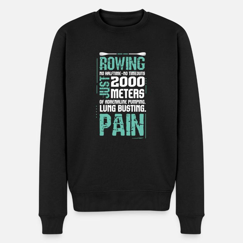 No Halftime No Timeouts Rowing - Männer Premium Bio Pullover - Schwarz
