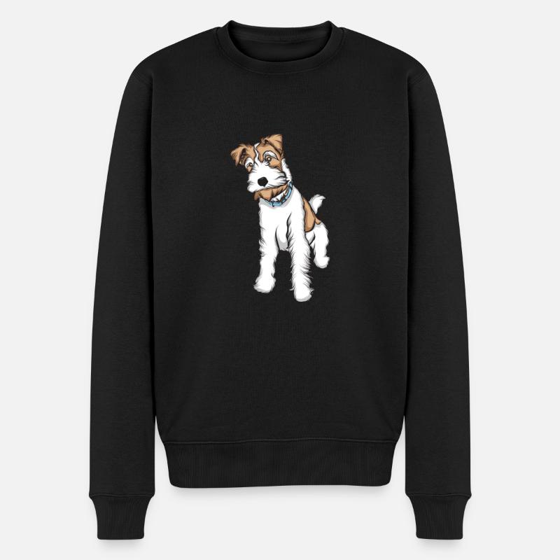 Foxterrier Drahthaar | Foxterrier T-Shirt - Männer Premium Bio Pullover - Schwarz