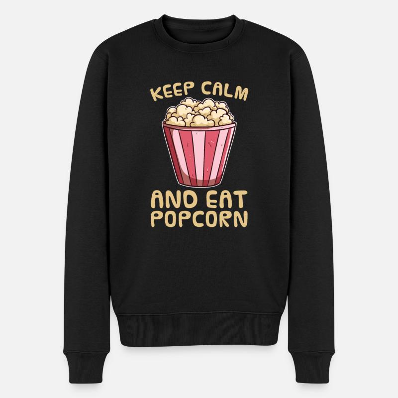 Popcorn - Männer Premium Bio Pullover - Schwarz