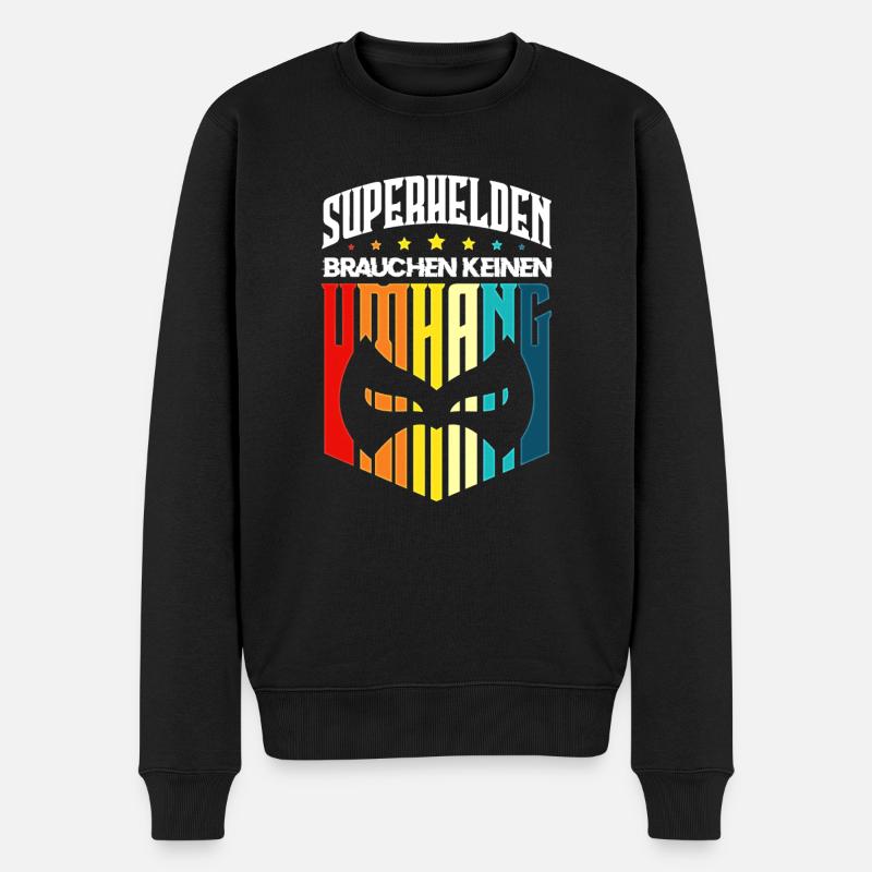 Superhelden Umhang - Männer Premium Bio Pullover - Schwarz