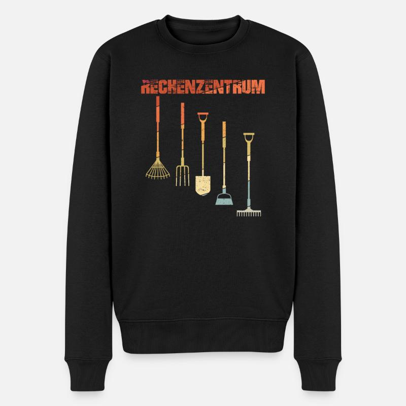 Retro Vintag Rechenzentrum Gärtner Gärtnerei - Männer Premium Bio Pullover - Schwarz