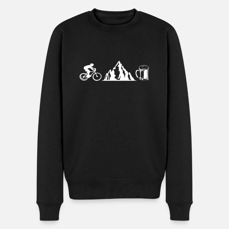 Fahrrad Berge Bier - Männer Premium Bio Pullover - Schwarz
