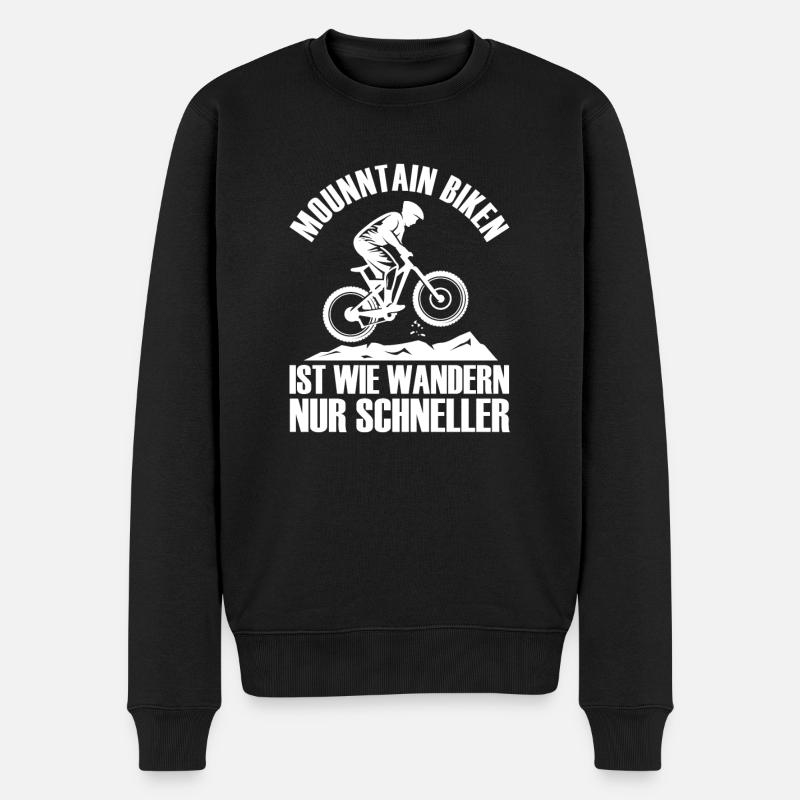 MTB Mountainbike - Männer Premium Bio Pullover - Schwarz