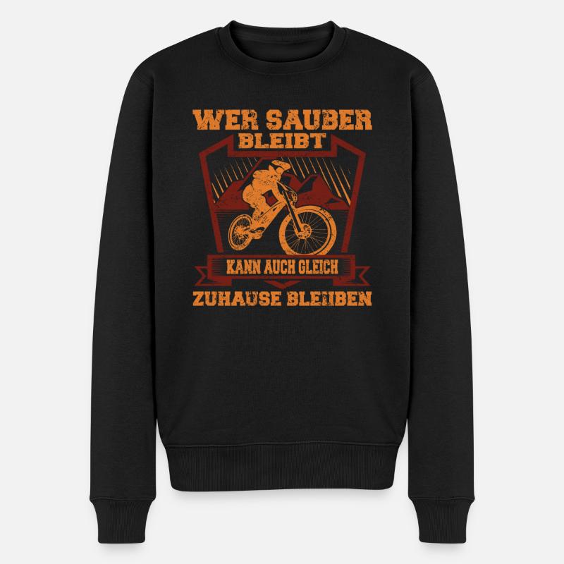 MTB Mountainbike - Männer Premium Bio Pullover - Schwarz