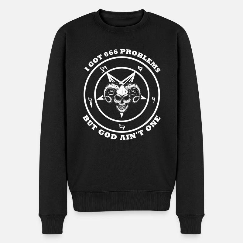 I Got 666 Problems But God Ain't One Blackcraft Cu - Männer Premium Bio Pullover - Schwarz