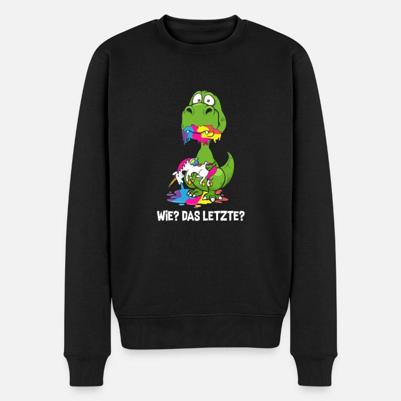 Drache Wie Das Letzte Drache frisst Einhorn - Männer Premium Bio Pullover - Schwarz