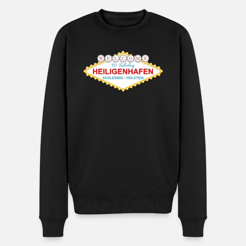Heiligenhafen Schild Souvenir - Männer Premium Bio Pullover - Schwarz