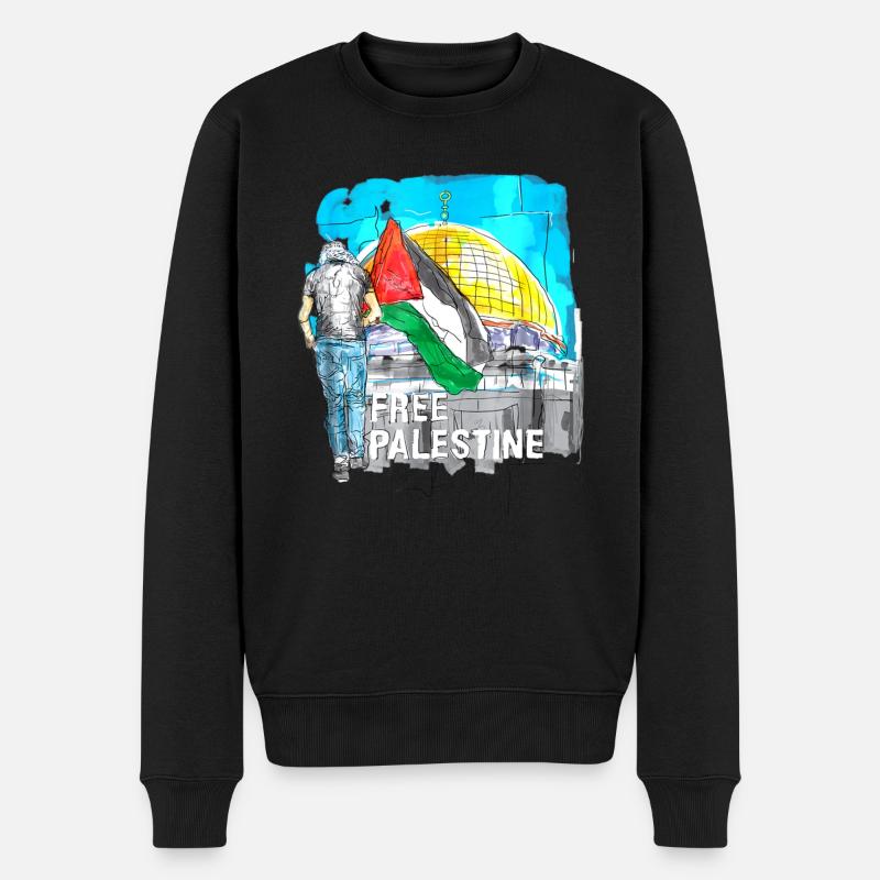 Palästina Frei Freiheit Free Gaza - Männer Premium Bio Pullover - Schwarz