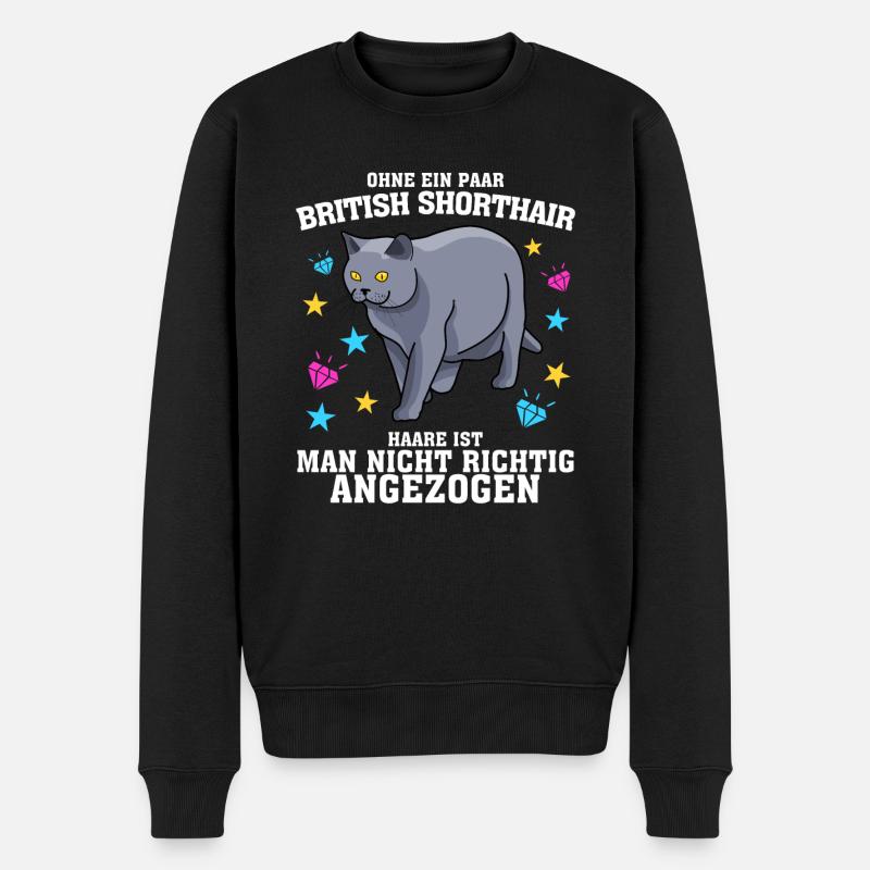 Britisch Kurzhaar - Männer Premium Bio Pullover - Schwarz
