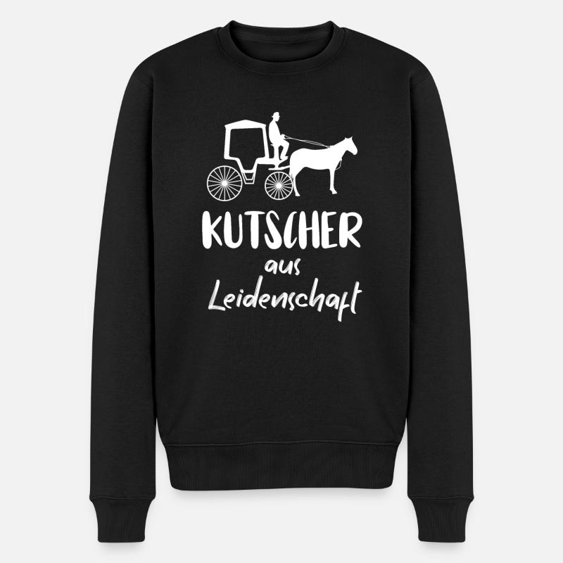 Kutscher Kutsche Pferdekutscher Kutschieren - Männer Premium Bio Pullover - Schwarz