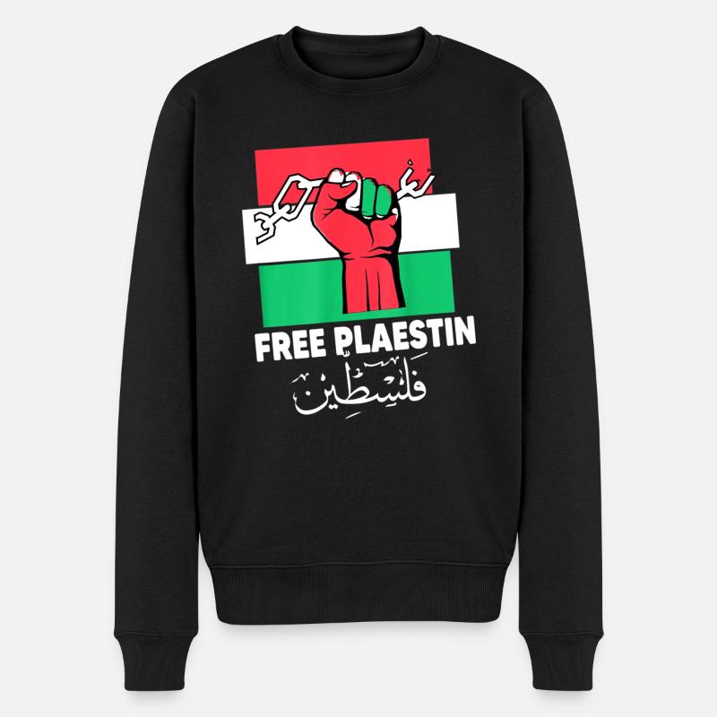 Palästina Frei Freiheit Free Gaza - Männer Premium Bio Pullover - Schwarz