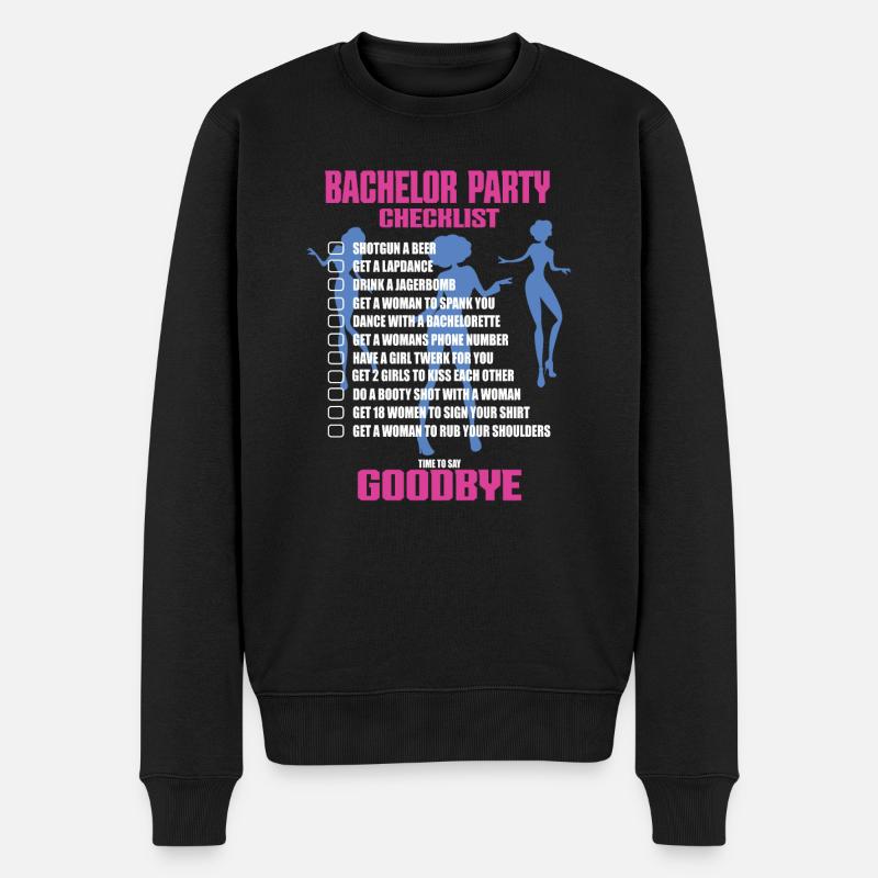 Junggesellenabschied Checkliste - Männer Premium Bio Pullover - Schwarz