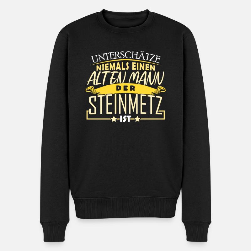 Steinmetz Bildhauer - Männer Premium Bio Pullover - Schwarz