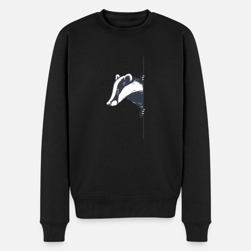 Süßes Dachs Geschenk - Männer Premium Bio Pullover - Schwarz