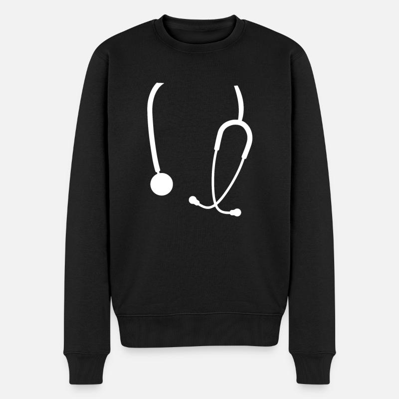 Stéthoscope Infirmière Docteur Drôle - Pull Premium bio Homme - noir