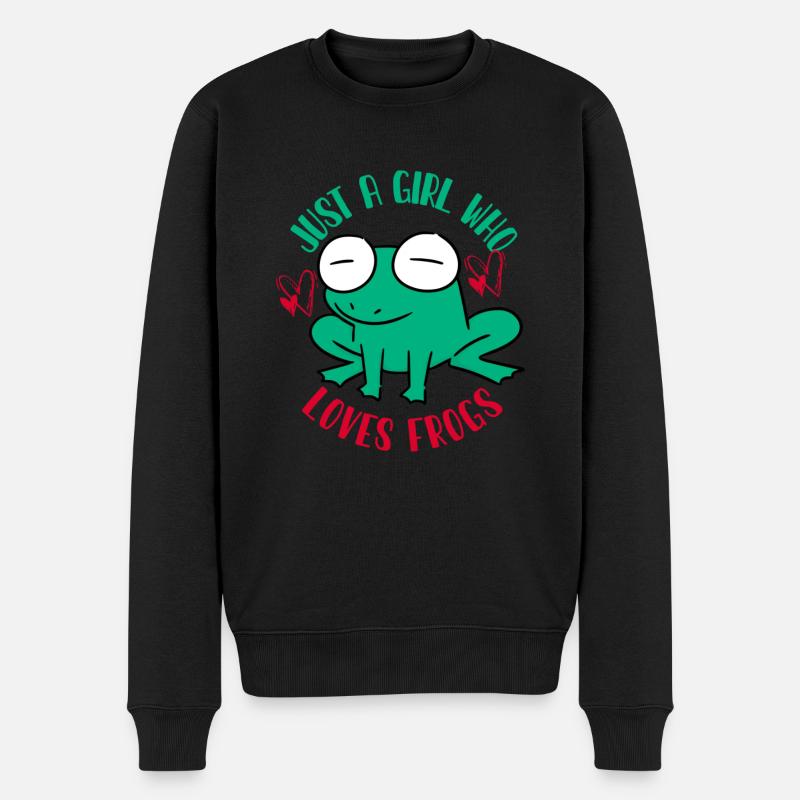 Grenouille, grenouille animal, crapaud, - Pull Premium bio Homme - noir