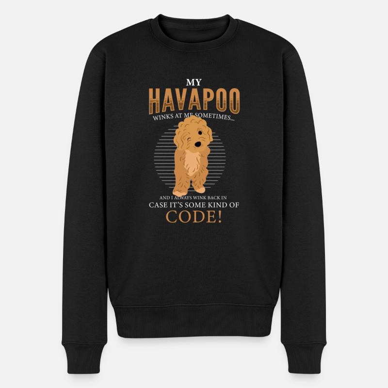 havapoo, havapoo poodle hybrid, havapoo humor, - Men's Premium Organic Jumper - black
