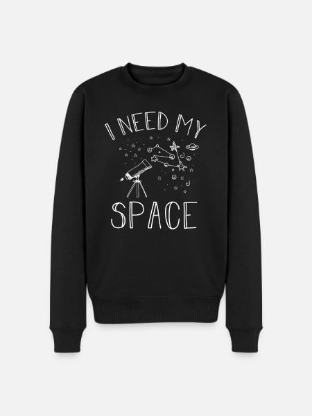 I Need My Space Cosmology Astronomy Telescope - Økologisk premium-sweatshirt til mænd - sort