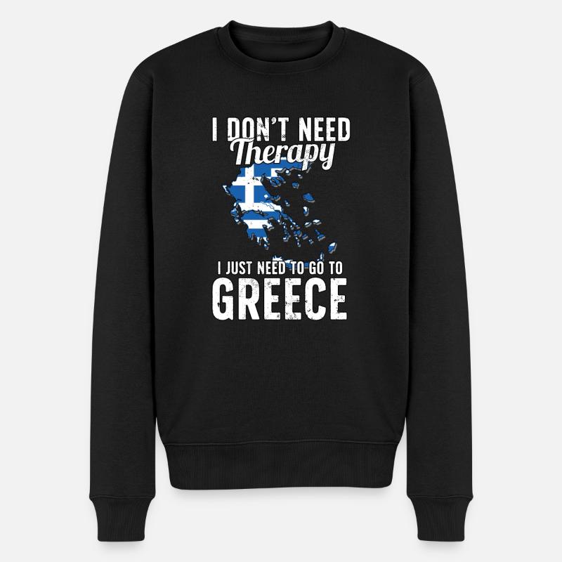 Grèce flag I Greek Souvenirs - Pull Premium bio Homme - noir