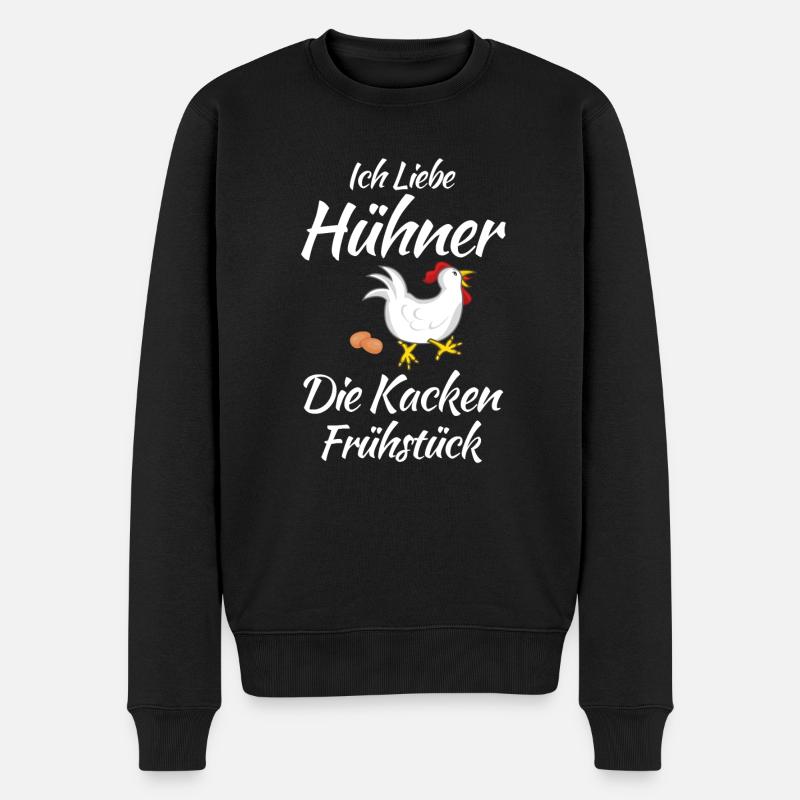 Hühner Weihnachten Bäuerin - Männer Premium Bio Pullover - Schwarz