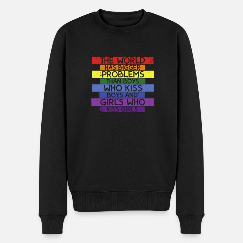 the world has bigger problems - ANTI LGBT - Pull Premium bio Homme - noir