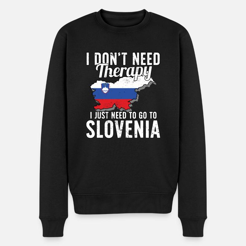 Slovenia flag I Slovenian Souvenirs - Männer Premium Bio Pullover - Schwarz