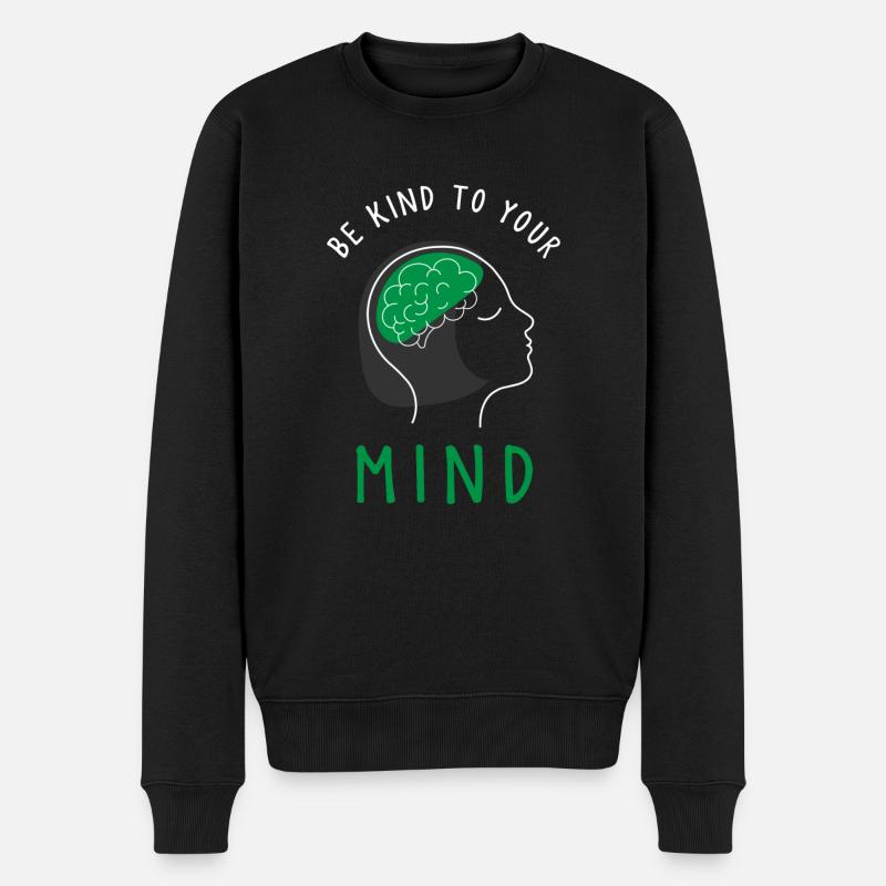 Mental sundhed, mental sundhed - Økologisk premium-sweatshirt til mænd - sort