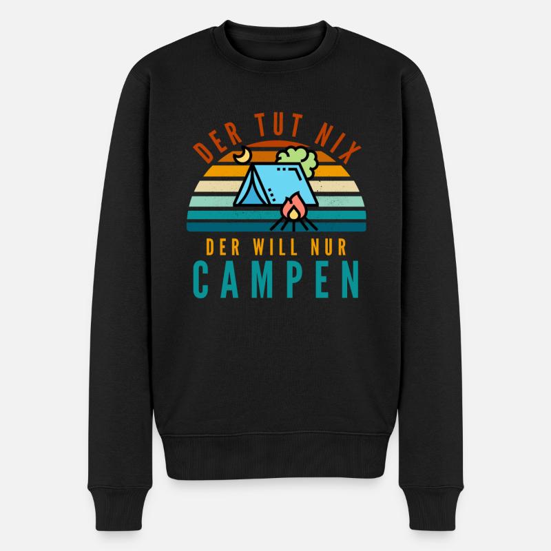 Camping Zelt Zelten Zelter - Männer Premium Bio Pullover - Schwarz