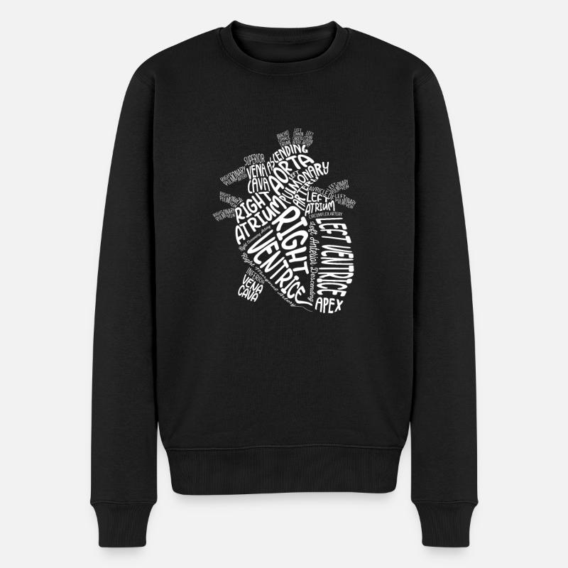 Anatomisches Herz Kardiologe Anatomie Kardiologie - Männer Premium Bio Pullover - Schwarz