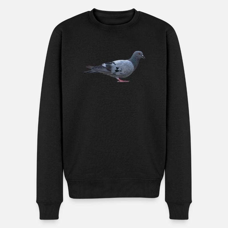 Tauben Grafik T-Shirt Geschenk - Männer Premium Bio Pullover - Schwarz