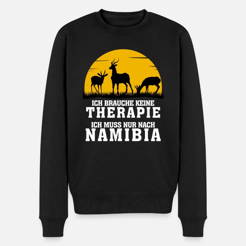 Namibia Therapie Urlaub Afrika - Männer Premium Bio Pullover - Schwarz