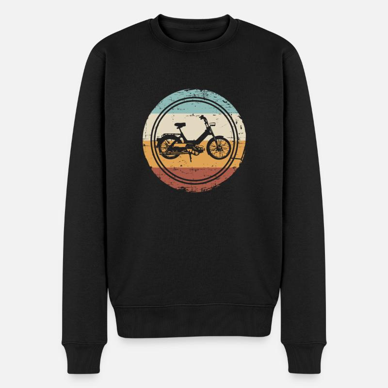 Rétro vintage mobylette moto mobylette - Pull Premium bio Homme - noir