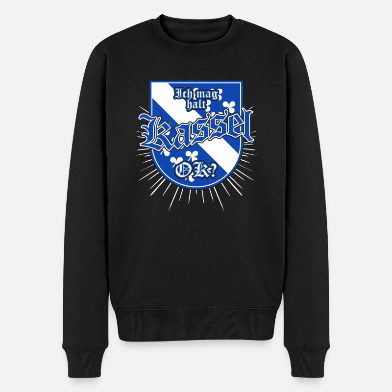 Ich mag Kassel - Männer Premium Bio Pullover - Schwarz