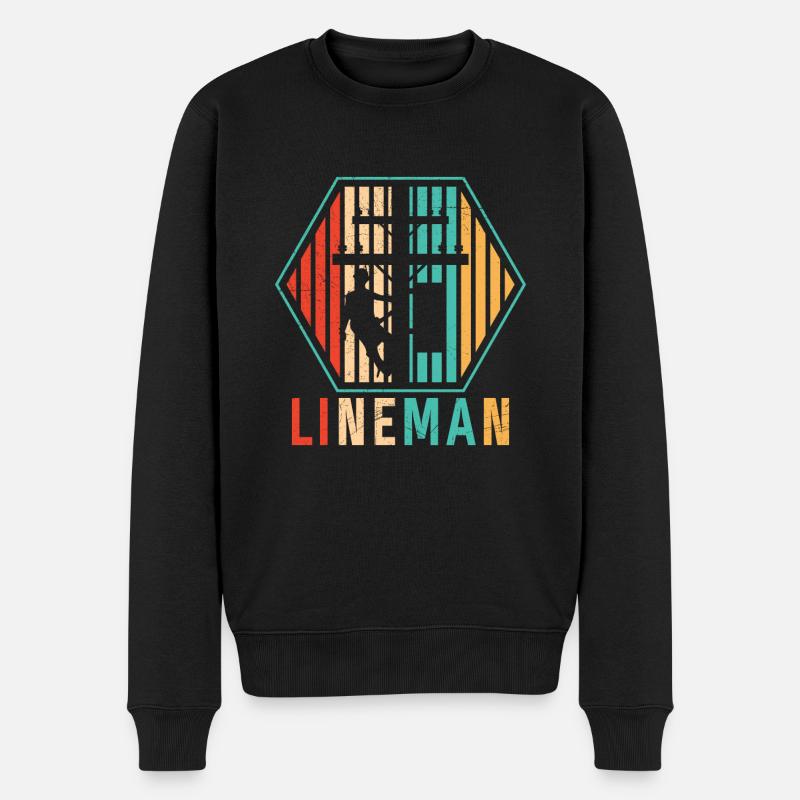 Câble électrique Retro Lineman - Pull Premium bio Homme - noir
