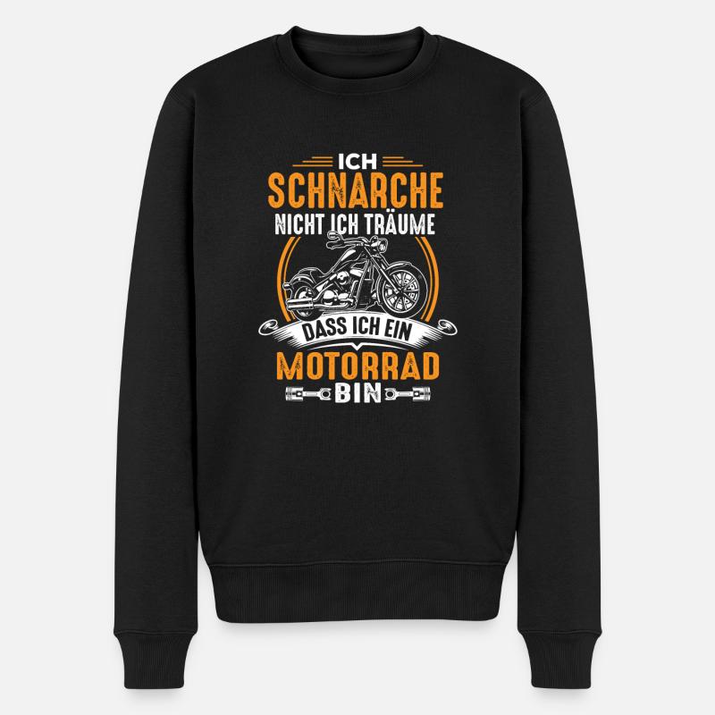 Ich träume dass ich ein Motorrad bin - schnarchen - Männer Premium Bio Pullover - Schwarz
