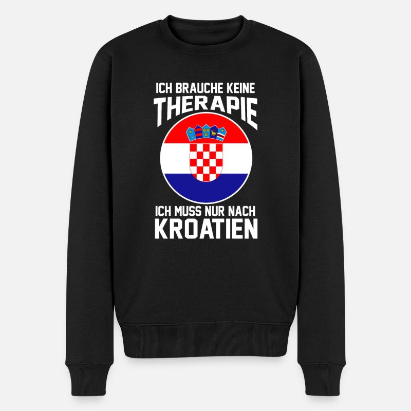 Kroatien Therapie Kroate Kroatin Kroaten Kroatisch - Männer Premium Bio Pullover - Schwarz