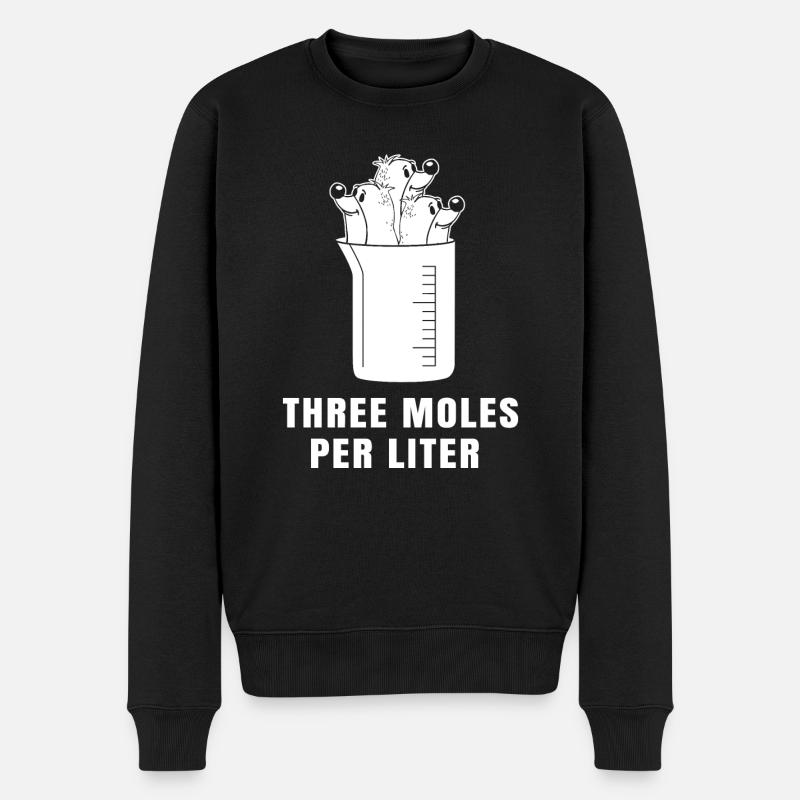 Three Moles Per Liter Chemie Wissenschaft Chemiker - Männer Premium Bio Pullover - Schwarz
