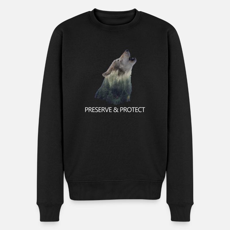 Réserve & Protect Wolf Changement climatique - Pull Premium bio Homme - noir
