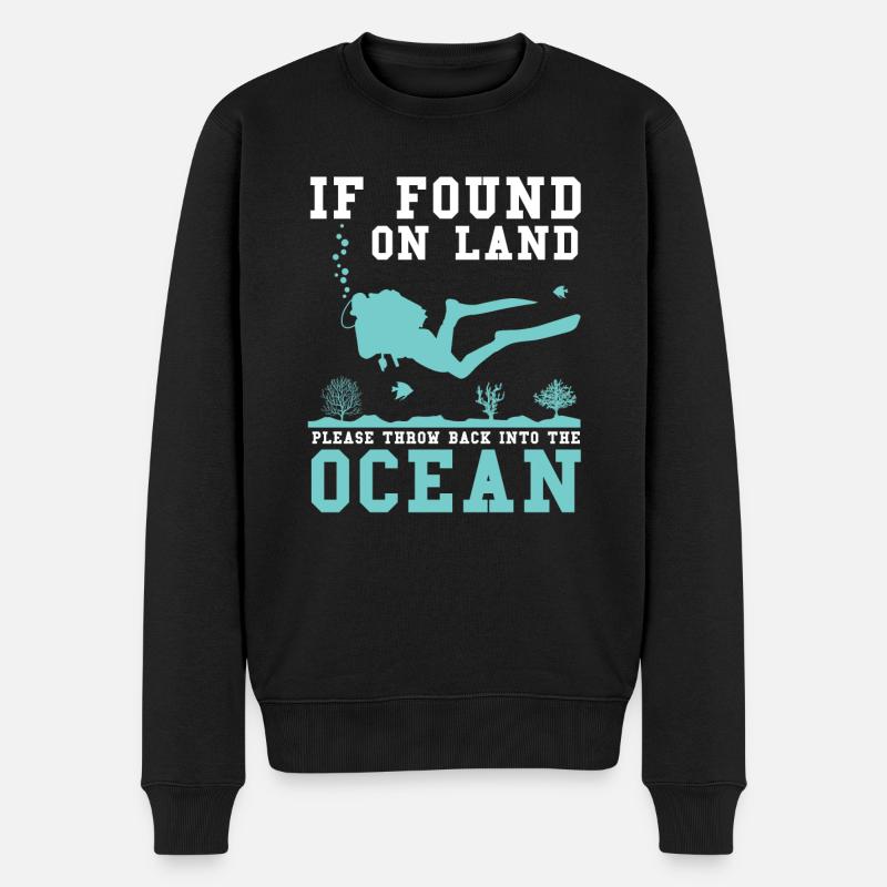 Lustiger Taucher Spruch - Männer Premium Bio Pullover - Schwarz