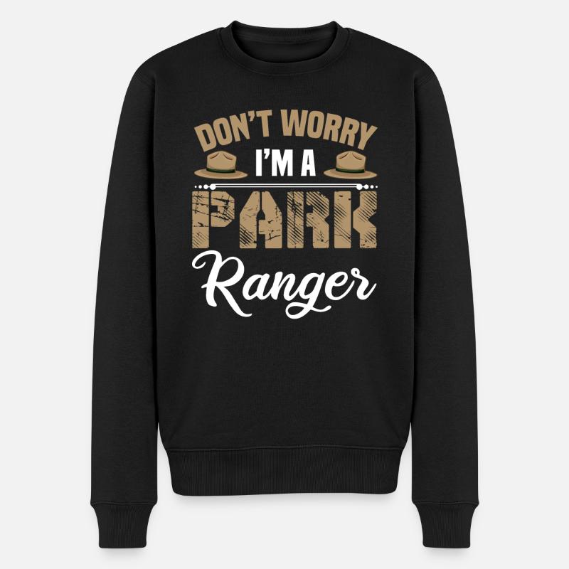 Lustiger Park Ranger - Männer Premium Bio Pullover - Schwarz