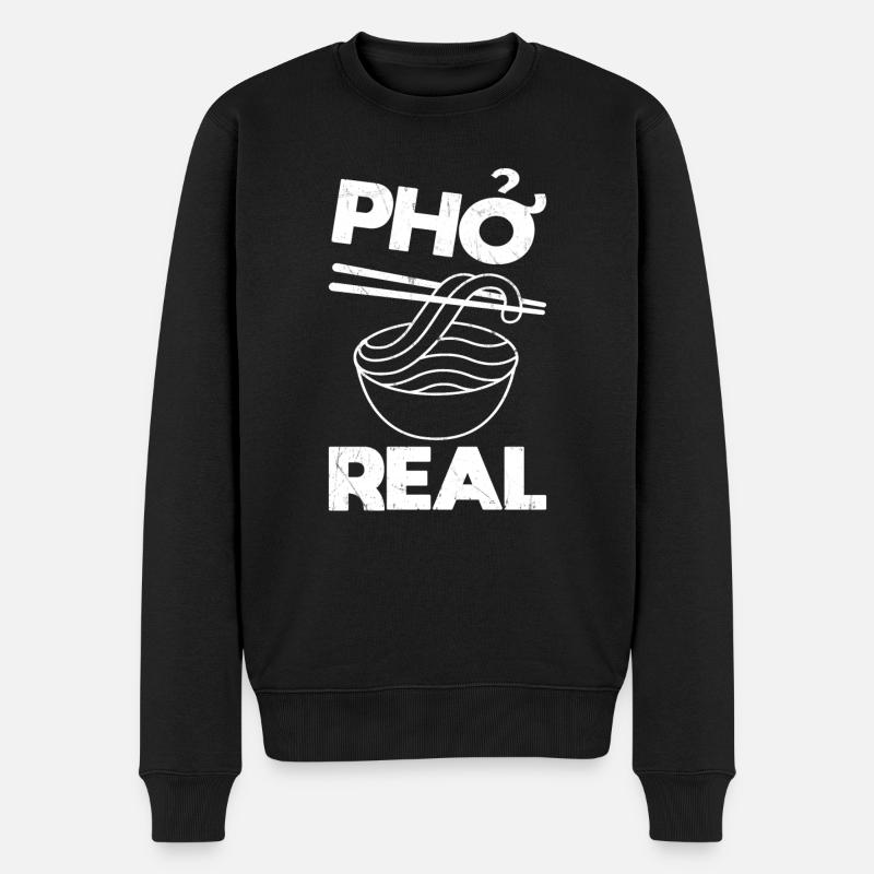 Pho Suppe Lustig - Männer Premium Bio Pullover - Schwarz