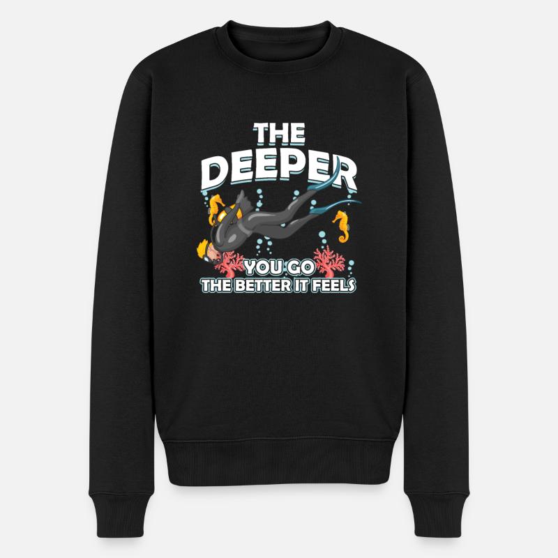 Le cadeau sportif de plongée sous-marine Deeper You Go - Pull Premium bio Homme - noir