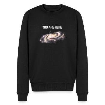 You Are Here Milchstraße Universum Weltraum - Männer Premium Bio Pullover - Schwarz - Vorne - Nico (187cm)