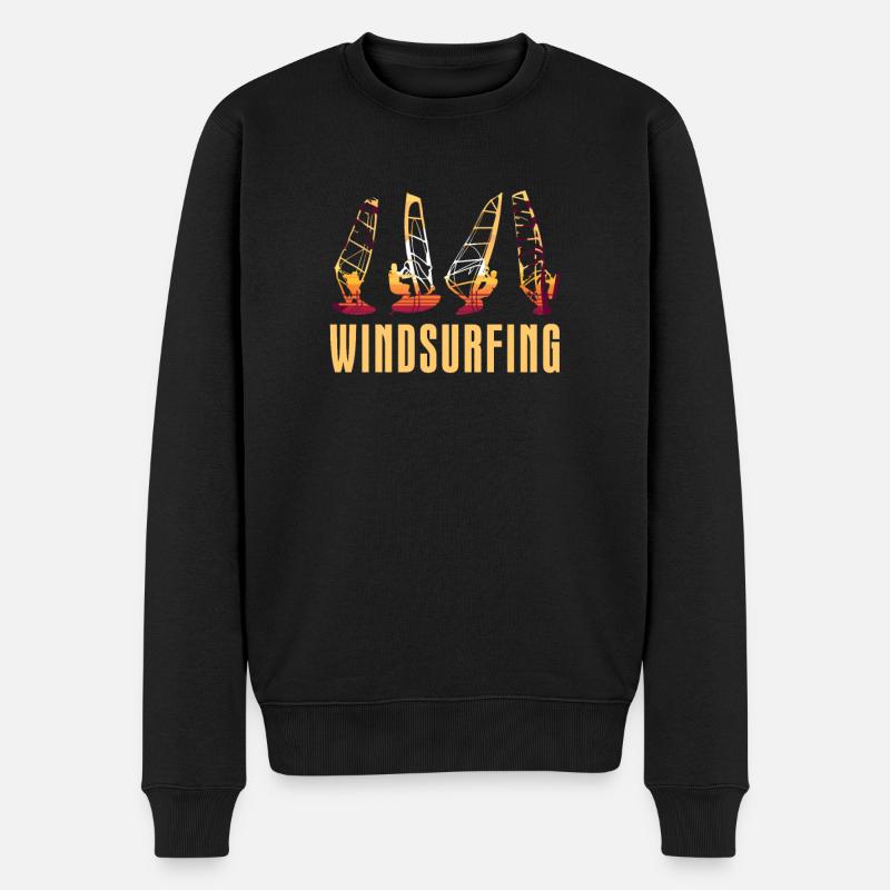 Windsurfing Windsurfen - Männer Premium Bio Pullover - Schwarz