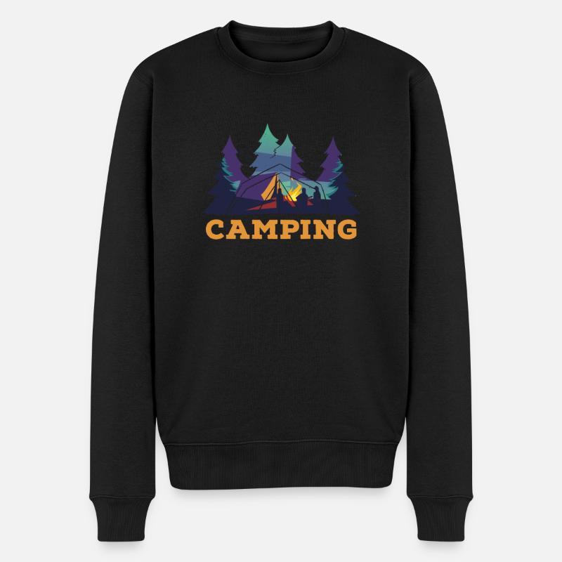 Camping Campen Zeltplatz Zelten - Männer Premium Bio Pullover - Schwarz